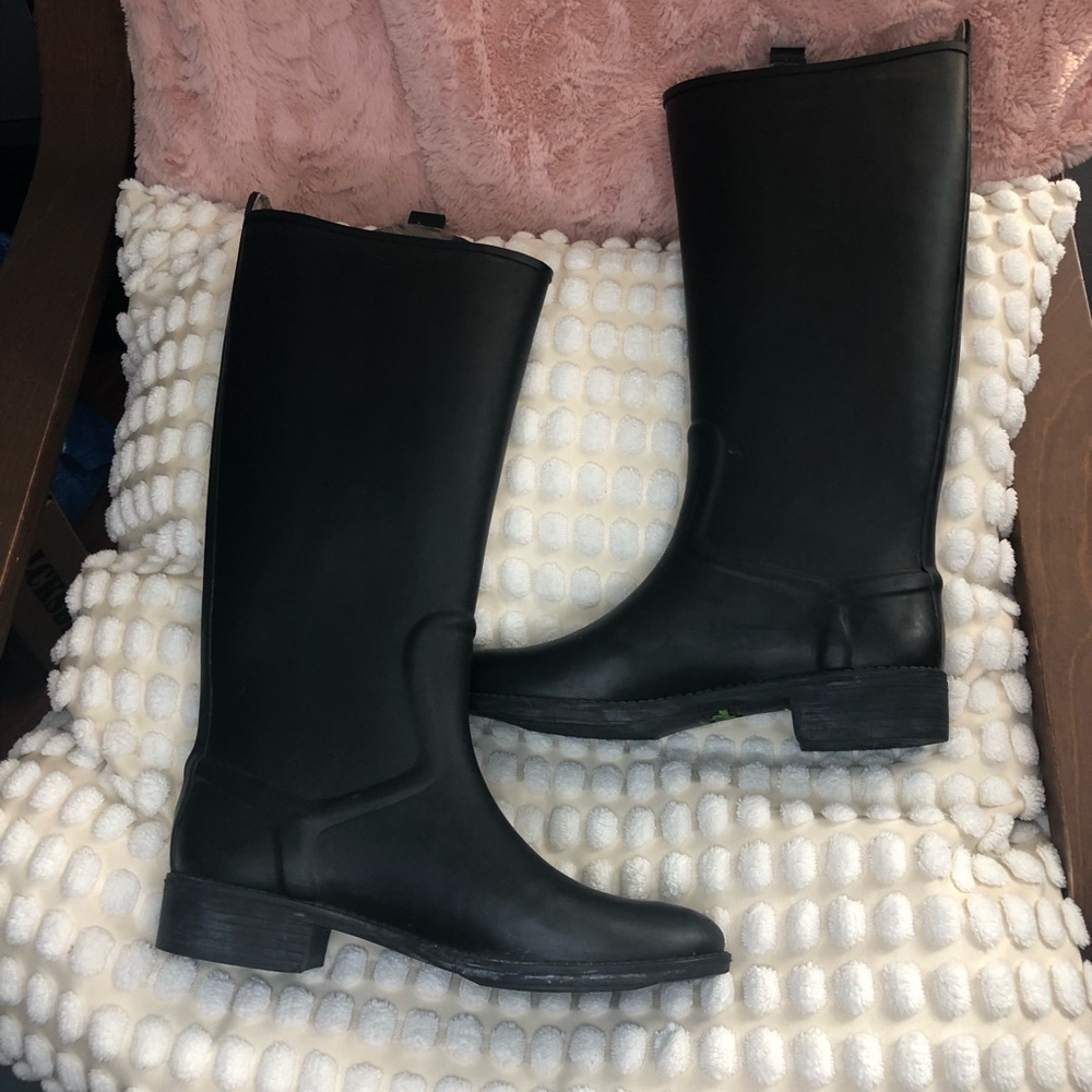 Sam Edelman Ximon Black Rubber Tall Rain Boots - Size 7M